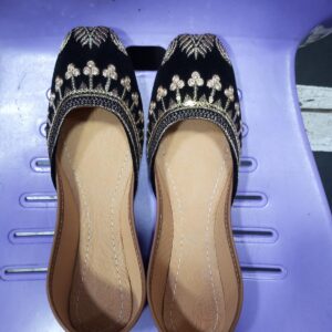 Black Color Khoosay Embroidered Shoes